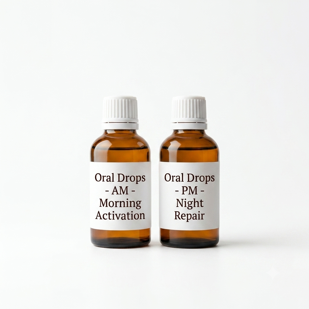Oral Drops AM-PM System — Prescribed Morning Activation + Night Repair